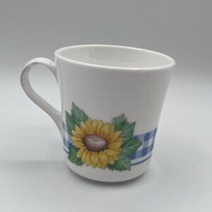 Corning Ware Sunflower Mug – Blue Gingham Check‎ –  Corning USA – Vintage